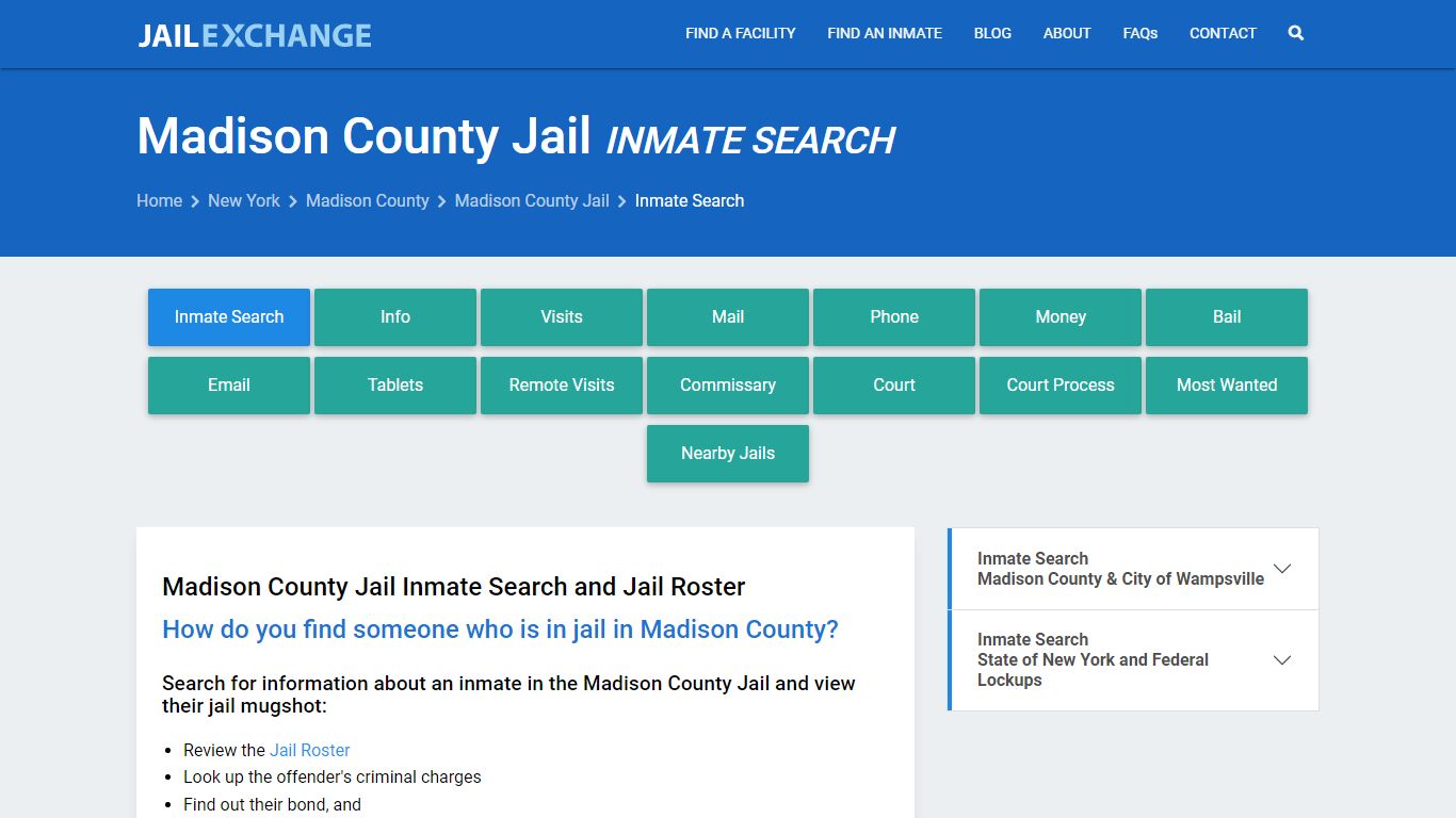 Inmate Search: Roster & Mugshots - Madison County Jail, NY